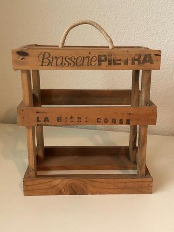 Origineel vintage houten bierkratje PIETRA, Corsica