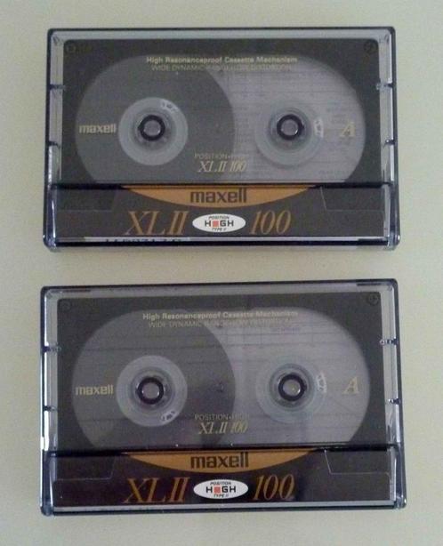 2 Maxell XLII 100 Position Type II Resonanceproof cassette, Cd's en Dvd's, Cassettebandjes, Gebruikt, Origineel, 2 t/m 25 bandjes
