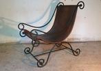 Antieke tuigleren fauteuil, Antiek en Kunst, Antiek | Meubels | Stoelen en Banken, Ophalen