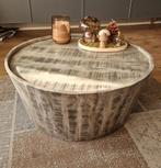 Stoere salontafel grijs beige, 80cm rond, Huis en Inrichting, Tafels | Salontafels, Ophalen, Gebruikt, 50 tot 100 cm, Stoer, landelijk, industrieel