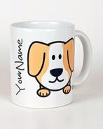 Anymug Witte Dieren mokken met jouw naam, Verzenden, Keramiek, Nieuw, Overige stijlen