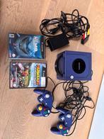 GameCube Nintendo, Spelcomputers en Games, Paars, Met 2 controllers, Ophalen of Verzenden, Gebruikt