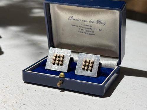 Unieke manchetknopen Zilver 800 & 14k Goud., Sieraden, Tassen en Uiterlijk, Manchetknopen, Zo goed als nieuw, Goud, Ophalen of Verzenden