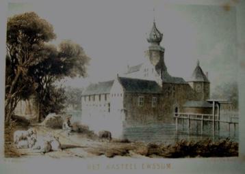 42 / Middelstum  Ewssum het Kasteel Litho 1854 beschikbaar voor biedingen