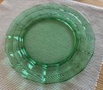 Groen glazen bord persglas art deco, Ophalen of Verzenden