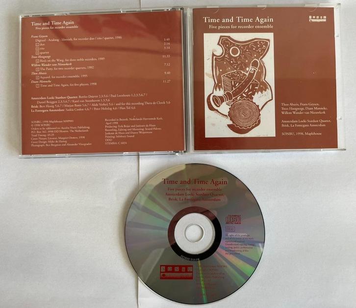 CD - Time and Time again - blokfluitmuziek, Cd's en Dvd's, Cd's | Klassiek, Zo goed als nieuw, Kamermuziek, Verzenden