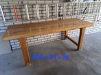 Robuuste eiken kloostertafel, Gebruikt, Eikenhout, 200 cm of meer, Vijf personen of meer