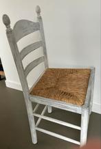 Witte stoel met rieten zitting, Huis en Inrichting, Stoelen, Ophalen, Gebruikt, Wit, Eén