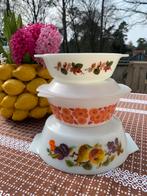 Retro vintage dekschalen schalen fruit bloemen england, Ophalen of Verzenden