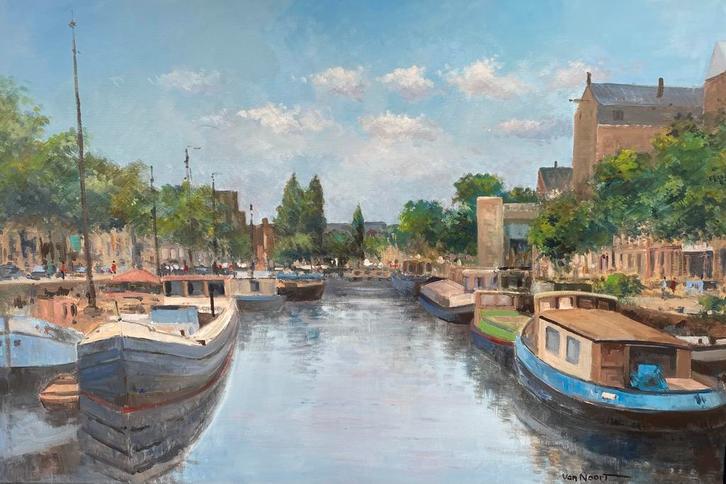 Stadsgezichten Groningen, Groninger Ploeg, o.a. Wouter Okel, Antiek en Kunst, Kunst | Schilderijen | Modern, Ophalen of Verzenden