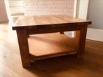 2 teak houten salontafels 70 x 70 cm €40 per stuk, Gebruikt, Ophalen, Vierkant, 50 tot 100 cm