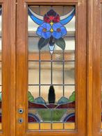3- delige set jugendstil glas in lood deuren 216x214cm., Ophalen