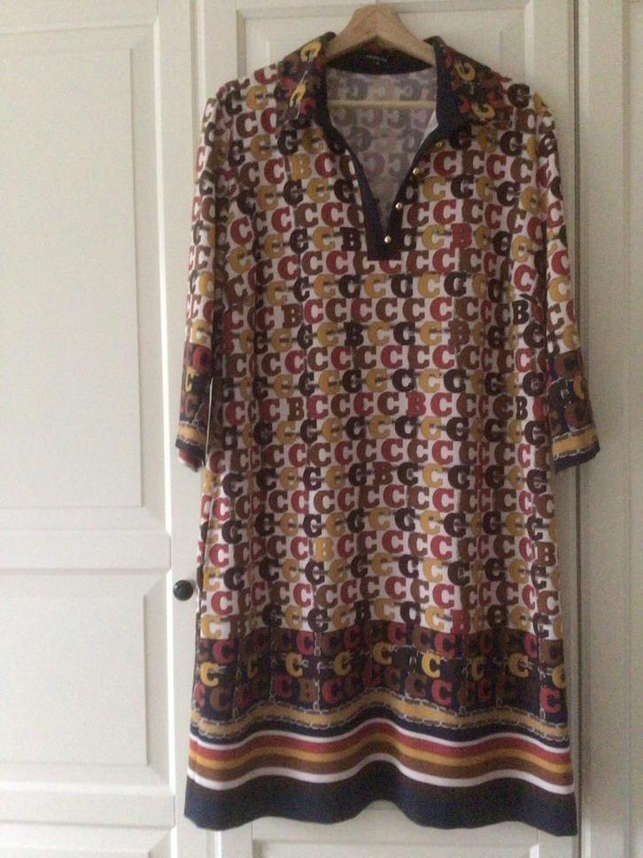 Caroline biss retro jurk maat 44, Kleding | Dames, Jurken, Zo goed als nieuw, Maat 46/48 (XL) of groter, Bruin, Knielengte, Verzenden