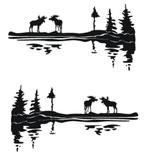 Camper caravan auto sticker set elanden / moose, Nieuw