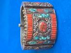 Bronzen Berber armband turkoois bloedkoraal, Ophalen of Verzenden, Zo goed als nieuw