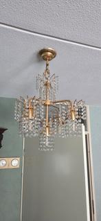 Kristallen Lamp met Gouden Details, Ophalen of Verzenden, Gebruikt, Glas, Klassiek
