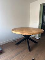 Ronde Eettafel Grenen Vissengraat 150cm, Huis en Inrichting, Ophalen, Gebruikt, 100 tot 150 cm, Rond