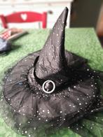Zwarte glitter heksenhoed, Ophalen of Verzenden, Zo goed als nieuw, Carnaval, Accessoires