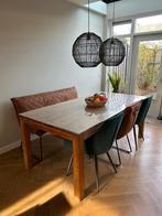 Teak houten eettafel, Huis en Inrichting, Tafels | Eettafels, Ophalen, Teakhout, 200 cm of meer, 50 tot 100 cm