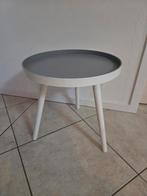 Leuk grijs wit bijzettafeltje - Ronde vorm Plantentafeltje, Ophalen, Minder dan 45 cm, Minder dan 55 cm, Gebruikt
