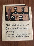 Verzet. Gezien de spelling amateuristisch Plakplaatje:, Verzamelen, Militaria | Tweede Wereldoorlog, Ophalen of Verzenden, Nederland