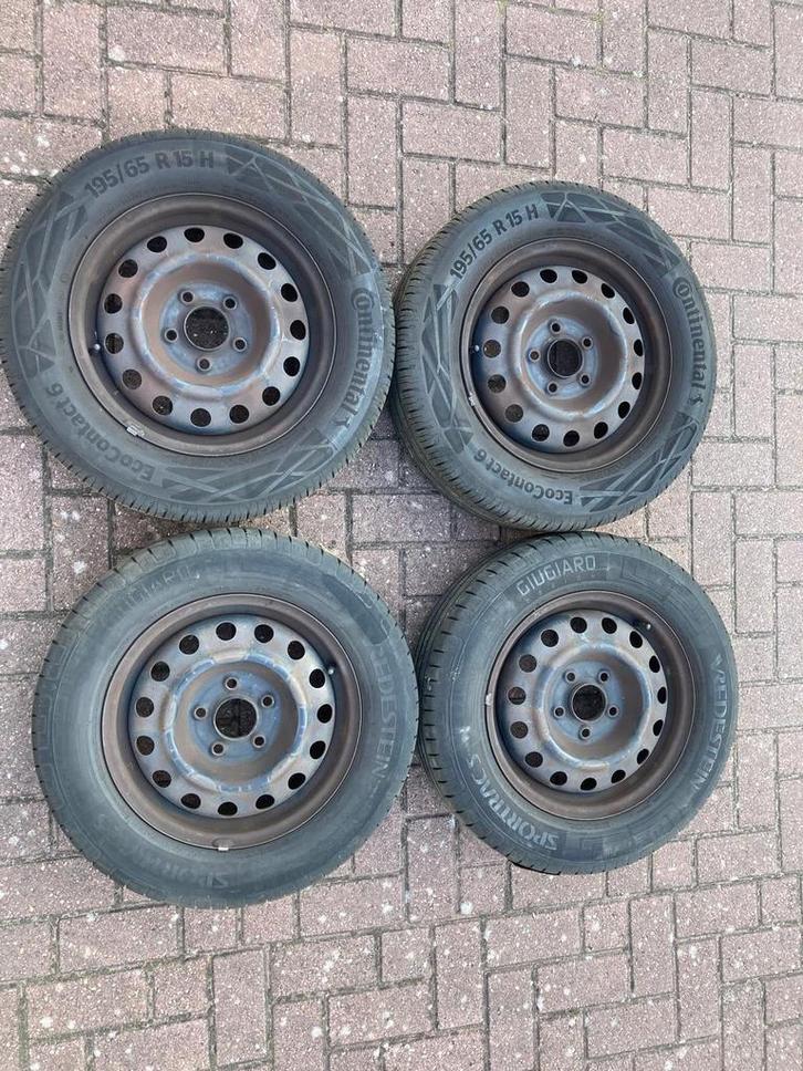 4 Stalen Wielen inclusief zomerbanden, Auto-onderdelen, Banden en Velgen, Banden en Velgen, Zomerbanden, Ophalen