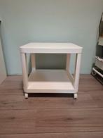 Ikea Tingby Bijzettafel - Wit met Wielen, Ophalen, 50 tot 100 cm, Vierkant, Zo goed als nieuw