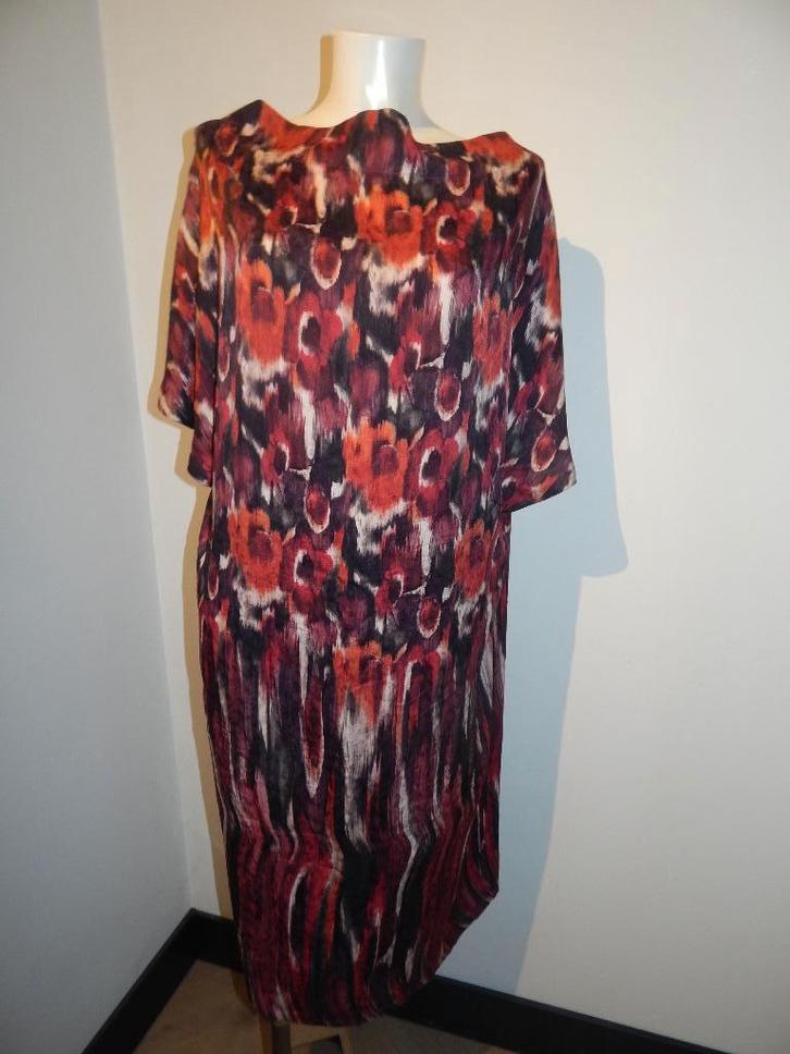 Salvatore Ferragamo zuiver zijde jurk mooi gevlamd mt L, Kleding | Dames, Jurken, Zo goed als nieuw, Maat 42/44 (L), Overige kleuren