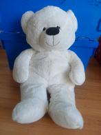 Witte knuffel, teddybeer (60cm lang & 30cm breed), Ophalen of Verzenden, Zo goed als nieuw, Overige typen