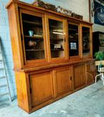 XXL Vintage/Industriële houten laboratoriumkast, buffetkast, Huis en Inrichting, Glas, 25 tot 50 cm, 200 cm of meer, Ophalen of Verzenden