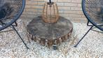 boomstam bijzettafel tuin, Tuin en Terras, Tuintafels, Ophalen, Gebruikt, Rond, Hout