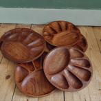 Lucky Vintage Teak Houten Fondueborden Set (6 stuks), Huis en Inrichting, Keuken | Servies, Ophalen, Overige materialen, Gebruikt
