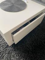 Witte salontafel met lade, Huis en Inrichting, Tafels | Salontafels, Ophalen, Kunststof, Vierkant, 50 tot 100 cm