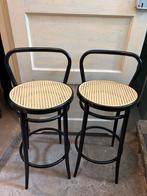 Vintage Barkrukken met webbing - Prachtige Staat!, Ophalen, Twee, Zwart, Zo goed als nieuw