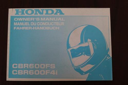 Honda CBR600FS F4i 2000 motorcycle owner's manual  CBR 600, Motoren, Handleidingen en Instructieboekjes, Honda, Ophalen of Verzenden