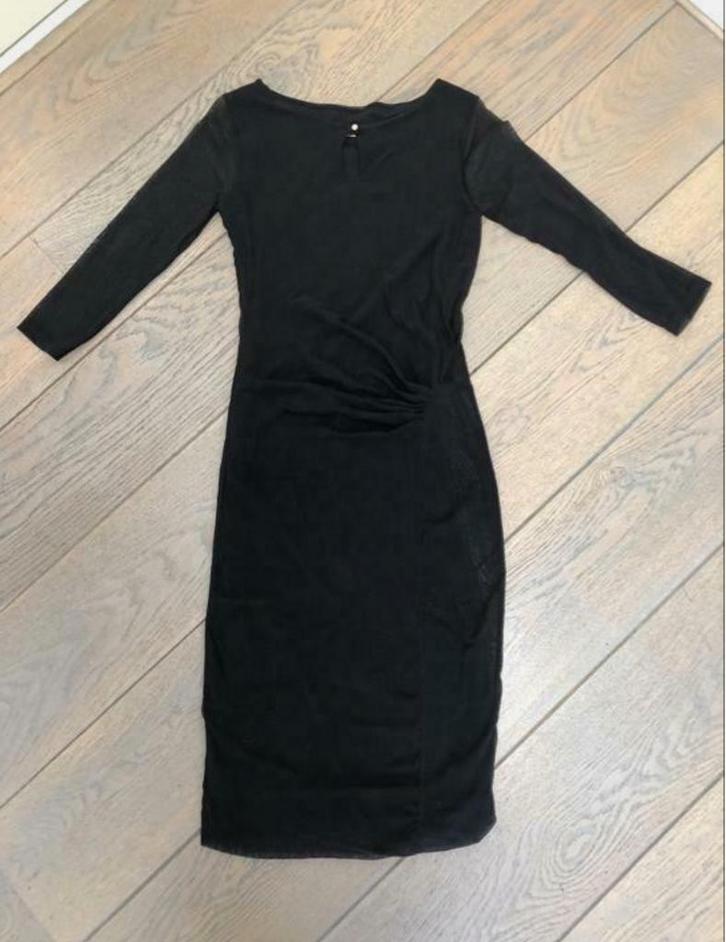 Elegante zwarte jurk met transparante details, mt XS!, Kleding | Dames, Jurken, Zo goed als nieuw, Maat 34 (XS) of kleiner, Zwart