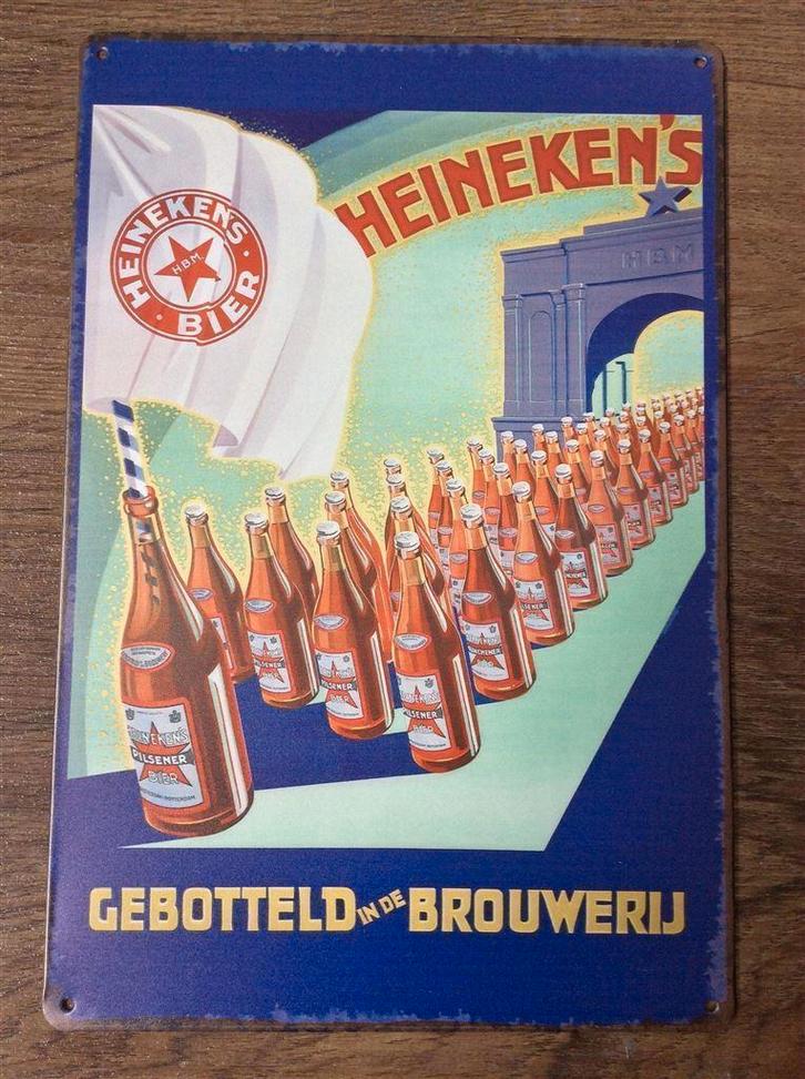 HEINEKEN Retro Bier Bar Metalen Reclamebord Poster pub ., Verzamelen, Biermerken, Nieuw, Reclamebord, Plaat of Schild, Heineken