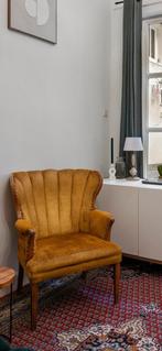 Fauteuil okergeel stoel zetel, Ophalen, Gebruikt, 50 tot 75 cm