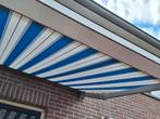 Blauw-wit zonnescherm, 150 tot 300 cm, Ophalen, Gebruikt, Knikarmscherm