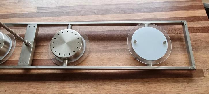 Moderne eetkamerlamp, Huis en Inrichting, Lampen | Hanglampen, Zo goed als nieuw, 75 cm of meer, Metaal, Ophalen