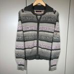 Vintage Y2K Vest XL - Etnische Print Wolblend roze grijs XL, Verzenden, Maat 46/48 (XL) of groter, Zo goed als nieuw, Grijs