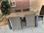 Tuinset: Tafel met 6 stoelen, Tuin en Terras, Kunststof, Gebruikt, Eettafel, 6 zitplaatsen