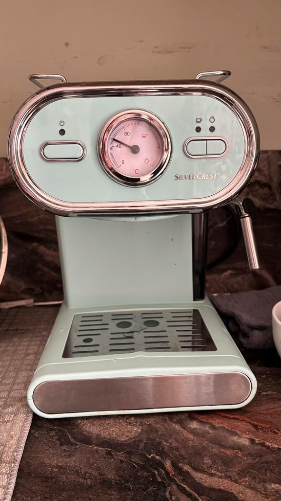 Silvercrest Espresso Apparaat - Turquoise/Groen, Witgoed en Apparatuur, Koffiezetapparaten, Zo goed als nieuw, Gemalen koffie