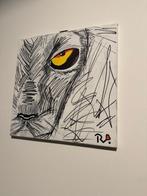 Schilderij tijger levend oog 40x40, Antiek en Kunst, Ophalen of Verzenden