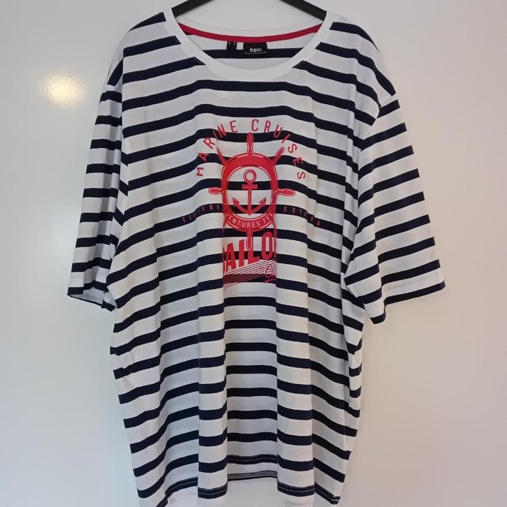 shirt,nieuw,3XL,tshirt,blauw,wit,sailor,B.P.C,, Kleding | Heren, Grote Maten, Nieuw, Shirt, Wit, Verzenden