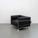 1x Cassina Le Corbusier LC3 fauteuil Zwart - Leer, Niet ingevuld, Minder dan 75 cm, Niet ingevuld, Leer