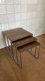 Mimiset nesting tables chroom wengé, Minder dan 45 cm, Minder dan 55 cm, Gebruikt, Metaal of Aluminium