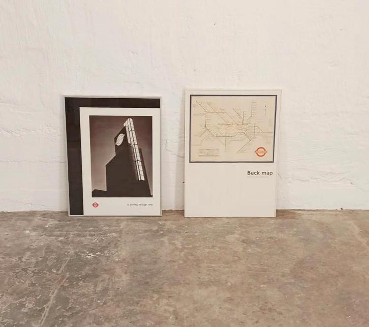 Set van 2 vintage posters van de London tube, Antiek en Kunst, Kunst | Schilderijen | Abstract, Ophalen