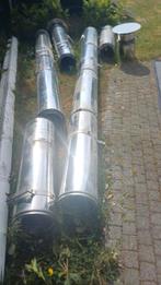 Twee sets Dubbelwandige buizen rvs kachelpijp, Ophalen, Gebruikt, Rvs, Minder dan 2 meter