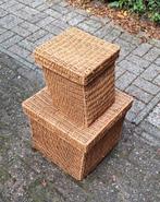 Rieten.manden, 2x, Ophalen, Gebruikt, Rechthoekig, Riet